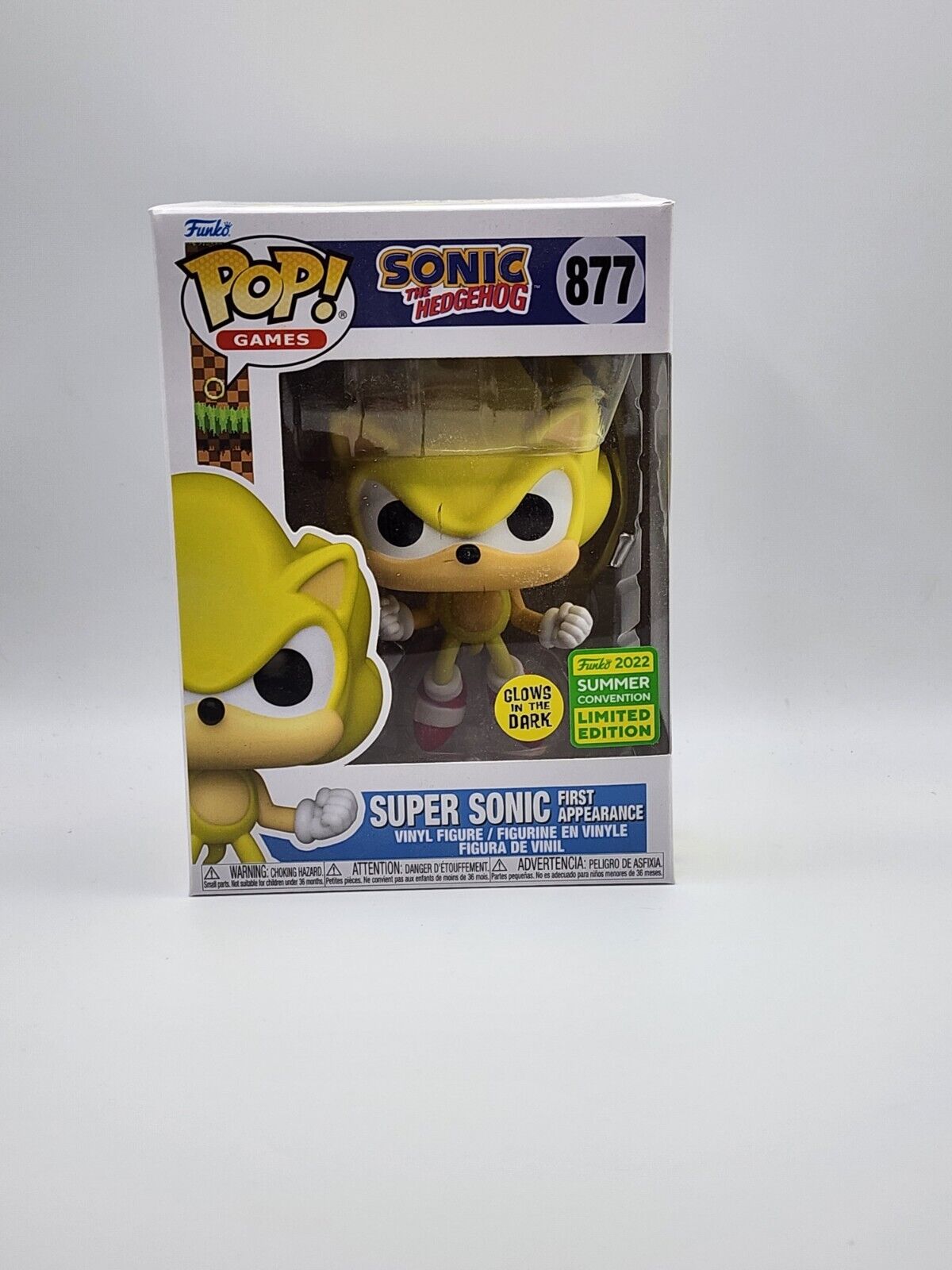 Funko Pop Games Sonic The Hedgehog - Super Sonic First Appearance 877 (sdcc  2022) (glows In The Dark)