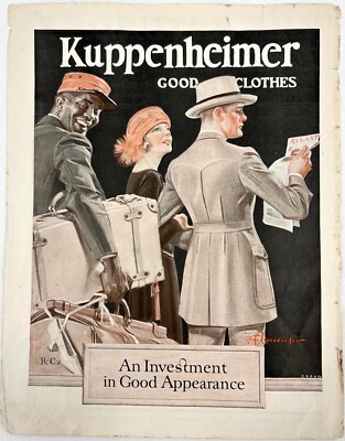 Original 1922 KUPPENHEIMER GOOD CLOTHES Saturday Evening Post Print Ad