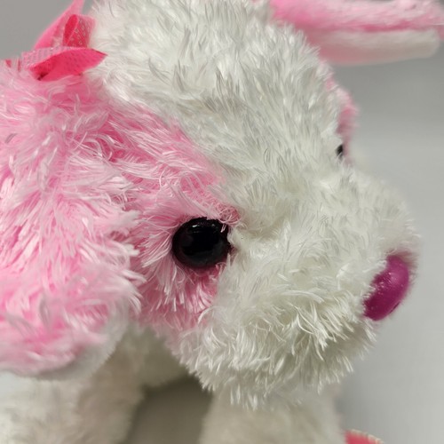 Ty TySilk Pinkys Paradise Pink White Puppy Dog Bean Plush 2005 Ear Bows 10 Inch - Picture 4 of 12