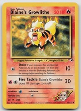 Blaine's Growlithe 35/132 Uncommon Gym Heroes Pokemon Unlimited Heavily Played on eBay