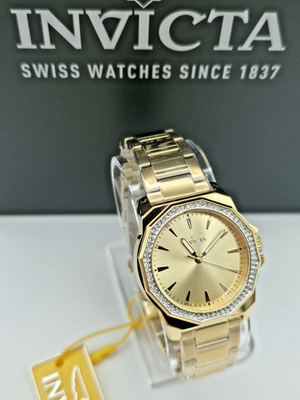 Invicta Speedway Quartz Crystal Gold Dial Ladies Watch 49113  display picture 1