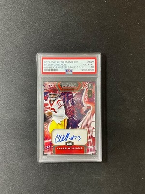 CALEB WILLIAMS 1/1 AUTO MANIA CV  PAINTED EAGLE 6  PSA 10 POP 1