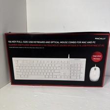 MACALLY 104-Key USB Keyboard  Mouse Combo   New Sealed   Mac  PC Compatible