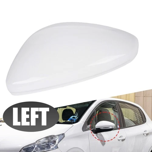 Left Side Wing Rearview Mirror Cover Cap White for 2019-2025 Peugeot 208 2008