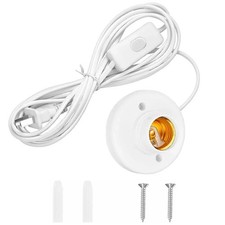 15 FT Light Bulb Base with Cord E26/E27 Light Socket with On/Off Switch, 110V-25