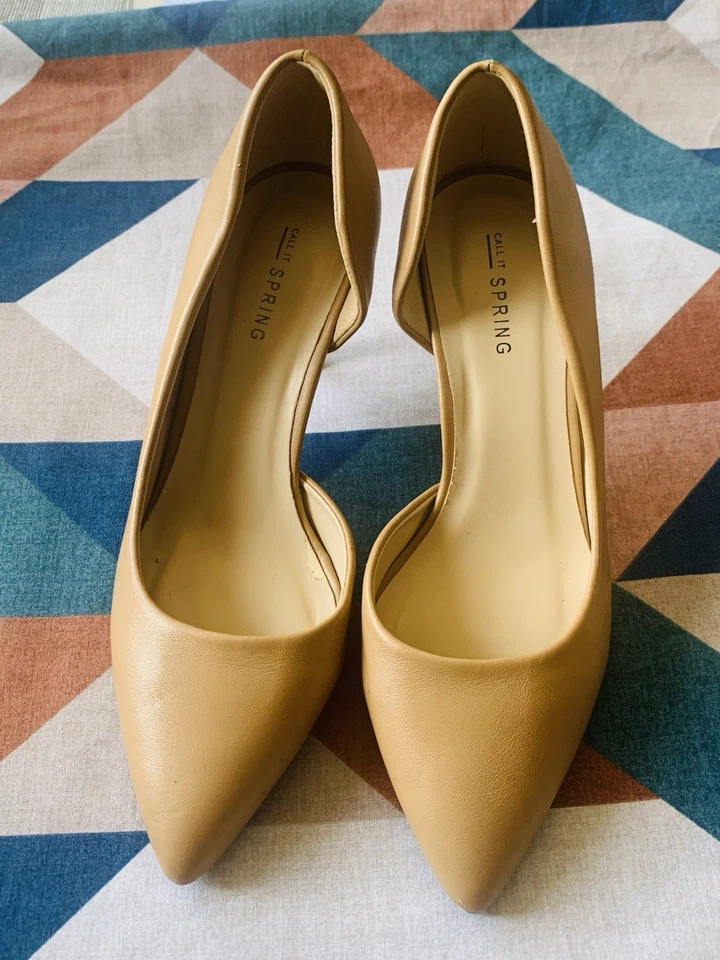 Women’s Nude Pointed Toe Court Heels UK 5,Faux Leather,Mid Heel, New Never Worn - Image 3 of 4