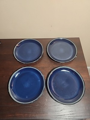 Sango Moon Glow Blue Set of 4 Salad Plates 8''