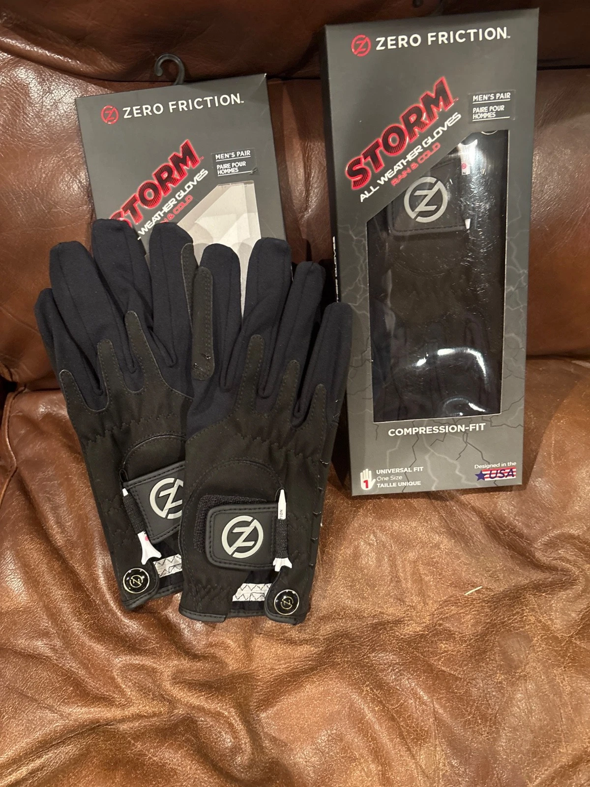 2 PAIR ZERO FRICTION STORM ALL WEATHER GLOVES BLACK ONE SIZE FITS ALL