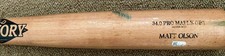 Matt Olson MLB Holo Game Used Bat Home Run + Wild Card 2019 Oakland Athletics