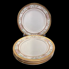 Vtg Mikasa Merrick Bread Butter Plates L5517 Set Of 4 Japan Floral Gold 6 3/8 in