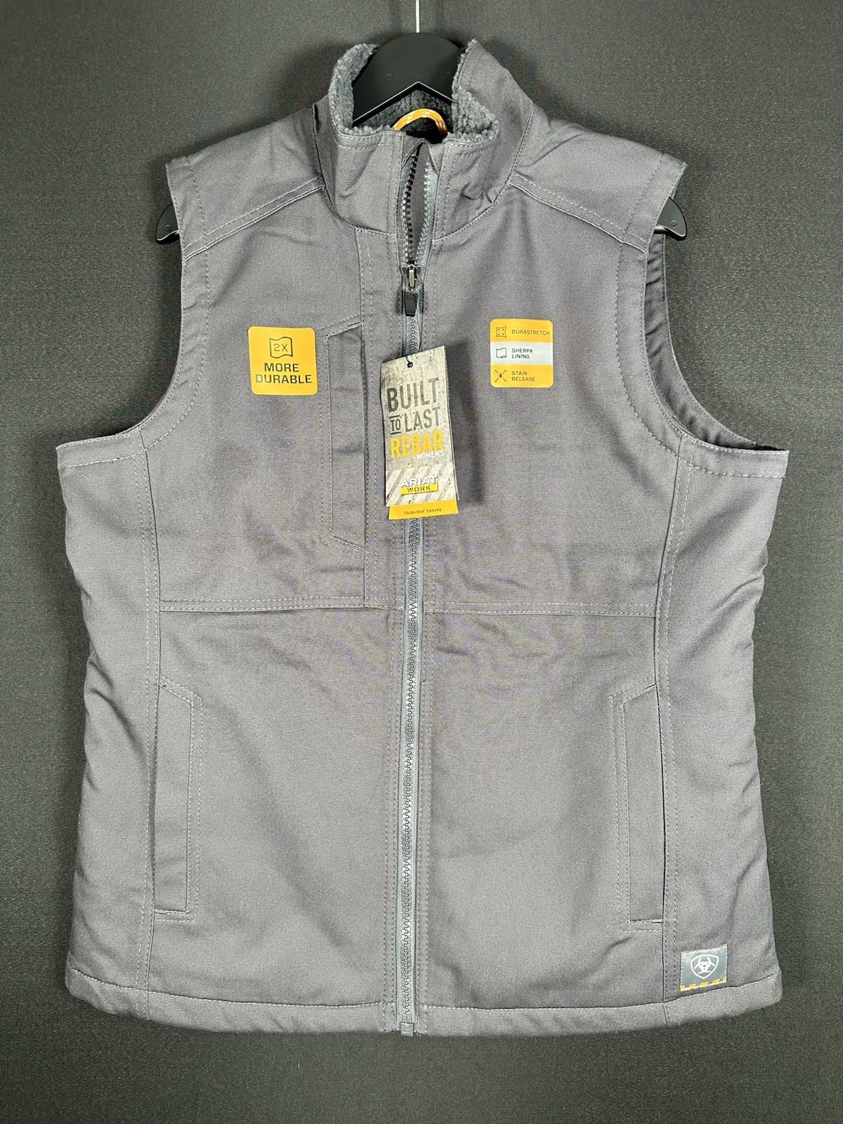 Ariat Woman REBAR DURACANVAS INS VEST Size L Gray Brand New with Tags