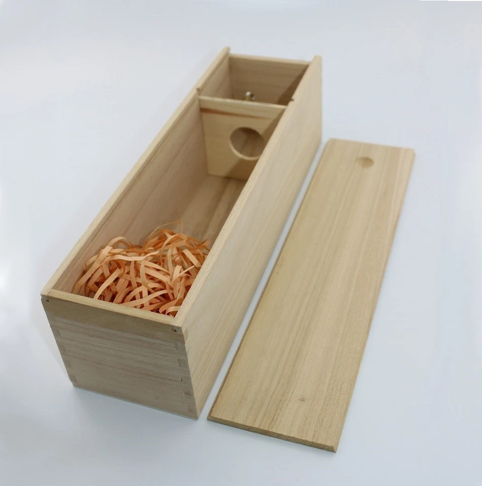 Caja de vino de madera con tapa deslizante - Abridor de botellas doble - Aireador de vino Foto 2 de 4