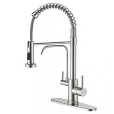 Kitchen Faucet with Drinking Water Faucet, 3 in 1 Pull Down Faucet with Purfi...