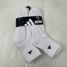 Adidas Men  s High Quarter Cushioned Socks 6-Pack White L
