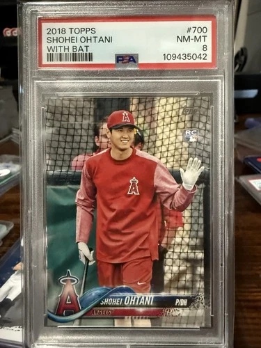 2018 Topps Shohei Ohtani Rookie Image Variation RC  PSA 8 With Bat #700