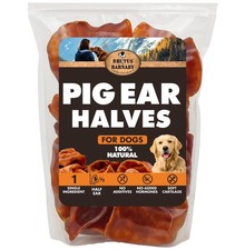 Pig Ear Halves for Dogs, 15 Ct.   All-Natural Single Ingredient Dog Chews, Sl...