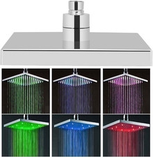8 Inch LED Shower Head, Changing Romantic Colorful Light, Low Flow Water Saving