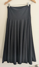 Anthropologie Maeve Berkeley swiss dot pull on black midi skirt size XS