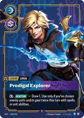 Riftbound Ezreal, Prodigal Explorer (V.1 Rare) Spiritforged, LeagueofLegends,NM