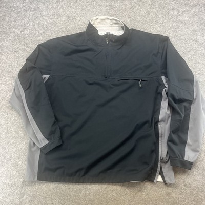 Nike Golf Mens Storm Fit Pullover Windbreaker 2XL Black 1/4 Zip Front Pocket