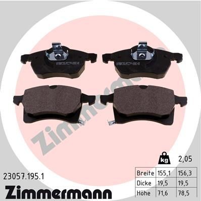 Zimmermann Bremsbelagsatz, Scheibenbremse 23057.195.1 FüR Opel-image