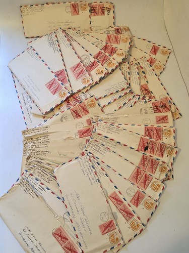 Lot Of 30 Handwritten Love Letters World War 2 WWII Southbridge MA 1945 APO 942