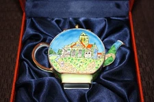 Charlotte Di Vita Collection Miniature Teapot Van Gough Church at Auvers 1890 