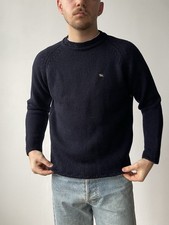 Vintage Burberry London Men s Wool Navy Sweater Size S/M Made In Italy