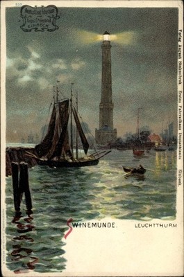 Artist litho deer, H, Świnoujście Świnoujście Pomerania, lighthouse - 4166496