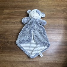 Aurora Baby Ebba Plush Cow Lovey Security Blanket Gray White Stripe Minky Soft