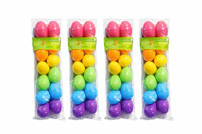 Voice Fillable Easter Eggs 12ct 4-Pack Assorted Colors