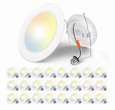 Amico Recessed Lighting 5/6 Inch, 24 Pack 5CCT Flat LED Can Lights NEW SEALED