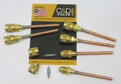 C&D VALVE C&D Copper Tube Access Valve 3/16" CD8403 Package of 6