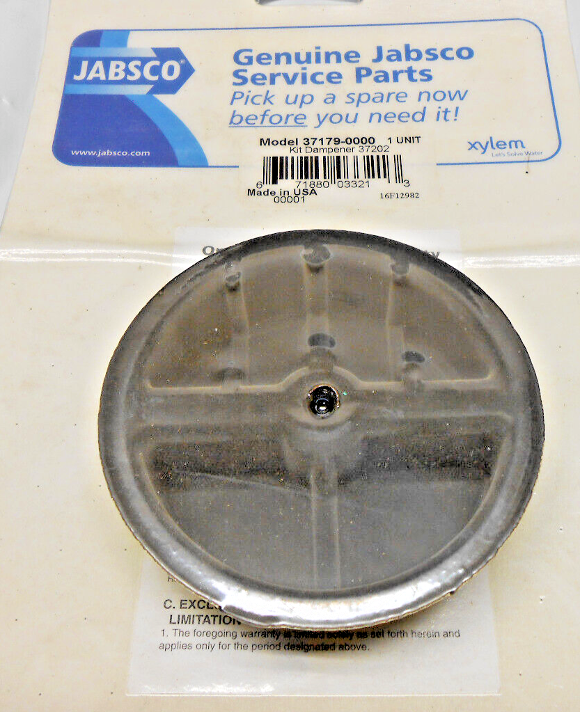 Jabsco Pulsation Dampener Kit 37179-0000 for 37202, 37205, 37215