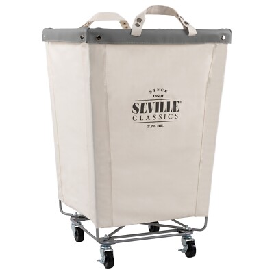 Seville Classics Commercial Heavy-Duty Canvas Laundry Basket Hamper