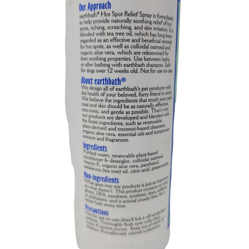 Earthbath Tea Tree Oil Aloe Vera Hot Spot Relief Spray for Pets Dogs 8 fl. oz. - Picture 3 of 6