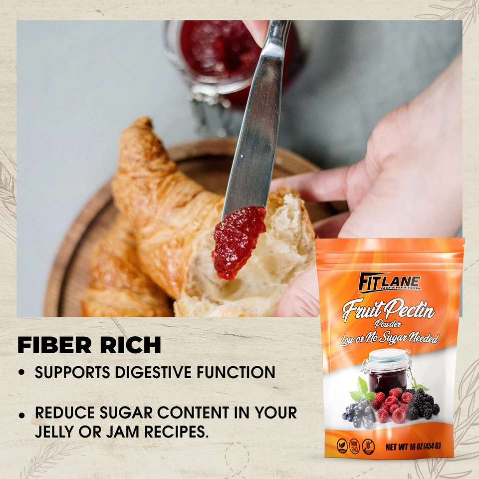 Polvo de pectina de frutas para mermeladas y jaleas bajas o nulas en azúcar. Polvo a granel 1 lb. Foto 3 de 4