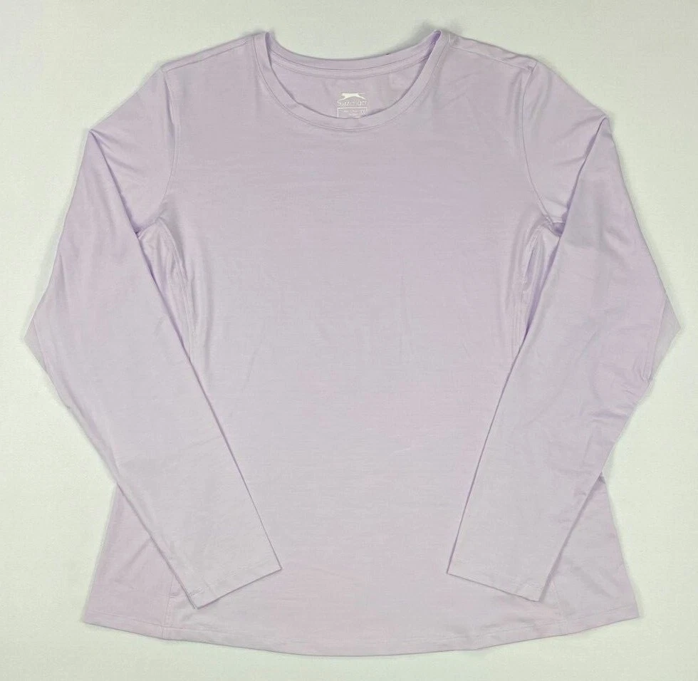 Women's Slazenger Hydro-Dri UPF 50+ Tech Solid UV Crew Long Sleeve Shirt