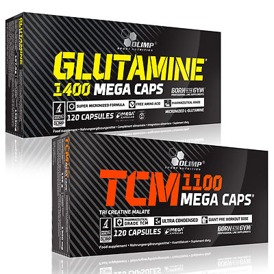 L-Glutamine + Tri-Creatine Malate TCM 60-180Caps Recovery Anabolic Muscle Growth