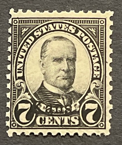 Reisemarken: 1929 US Briefmarken Sc #665 McKinley schwarz 7¢ "Kans" Aufdruck postfrisch