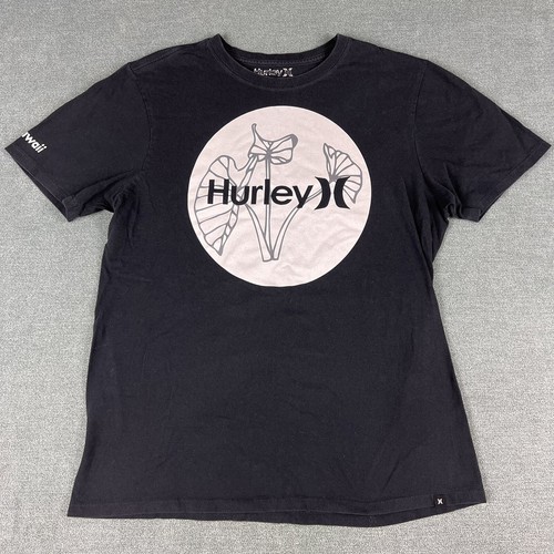 Hurley Men's Hawaiian Shirt Black Size 