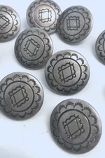 6 Metal Silver Buttons Southwest Western Shank Sewing 22 mm #MT7