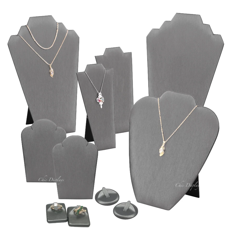 Gray jewelry shop displays