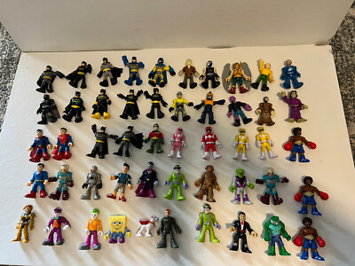 Lot of 50 Mixed Fisher-Price Imaginext Figures Assorted Batman Superman Power Ra