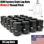 20 Black OEM Factory Style Lug Nuts M14x1.5 For Jeep Grand Cherokee Gladiator