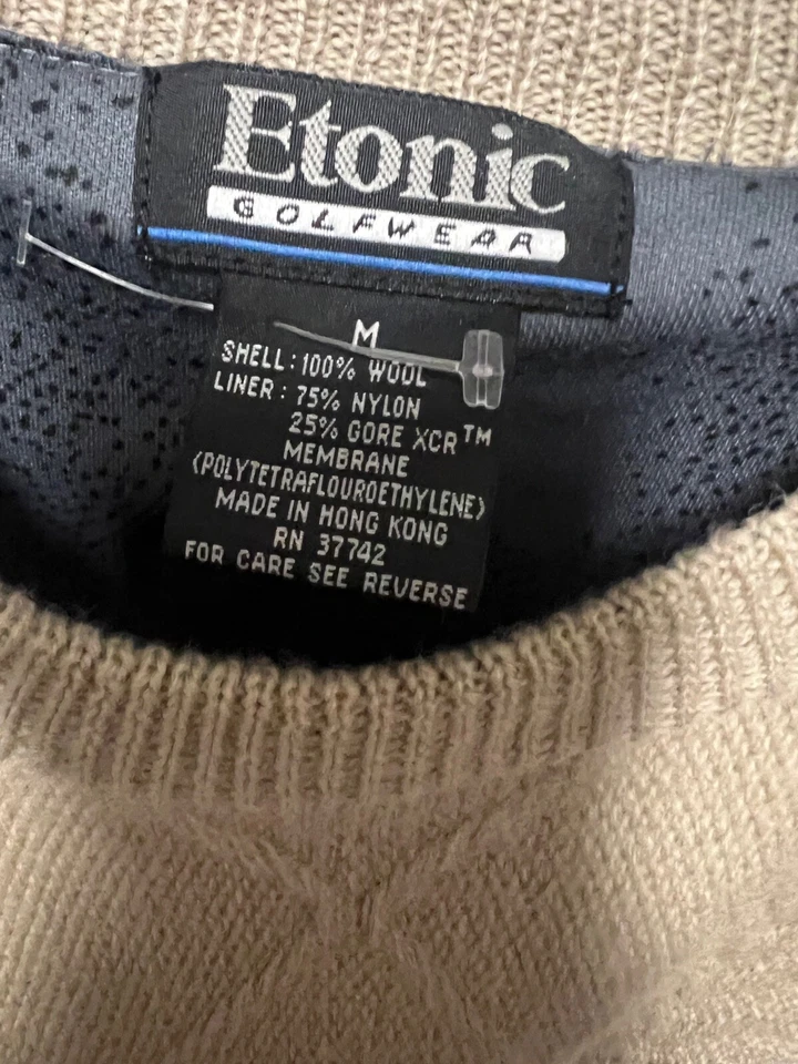 Suéter de Colección Etonic Ropa de Golf para Hombres Mediano Lana Tapón de Viento Argyle Pullover Golf Foto 2 de 4