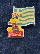 1984 Los Angeles Olympic Coca Cola Pin Greece 45 Years Old