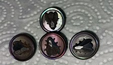 Antique Victorian Rare Fly Buttons 4 Mother Of Pearl Shank Style