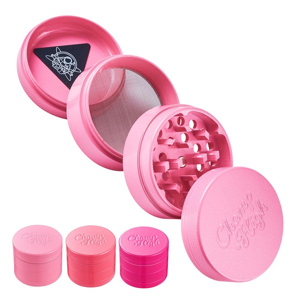 50Mm Grinder Metall Pink Rosa Crusher GewüRzmüHle KräUtermüHle Feinsieb 4 Teilig-image