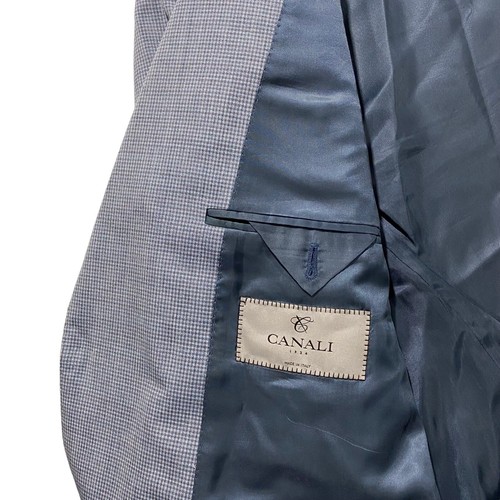 Chaqueta deportiva Canali Italia de viaje resistente al agua azul guinga talla 44R traje abrigo - Imagen 10 de 19
